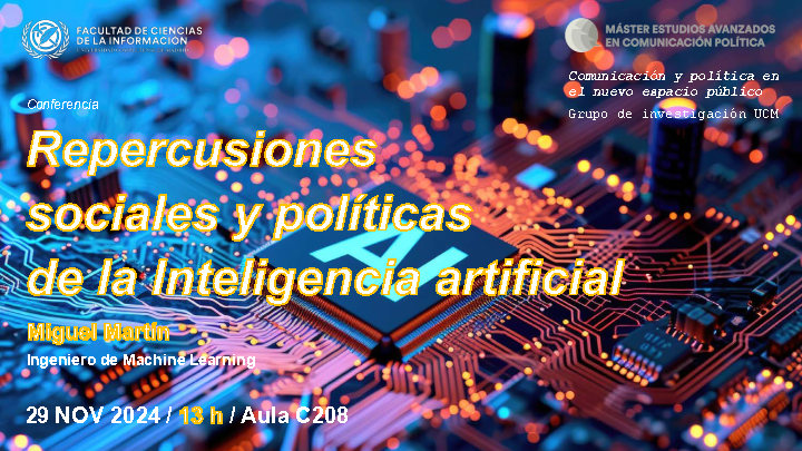 Conferencia: Repercusiones sociales y políticas de la inteligencia artificial